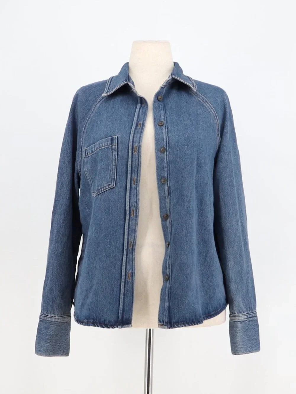 NWT ZARA Women's Denim Shirt Jacket Shacket Size L